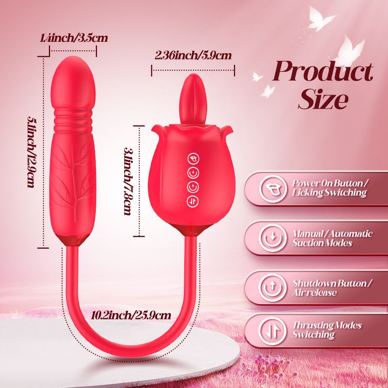 APP Rose Tongue Licking Giocattoli per adulti Preliminari Vibrante Massaggio Stick Coppia Multi-frequenza Giocattoli sessuali_voghion.com