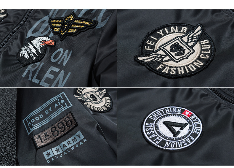 Jackett Männer Fréijoer an Hierscht Pilotjackett Plus déck Aarbechtskleeder Trendy Mark Duebelsäiteg Zwee-Wear Baseball Uniform_voghion.com