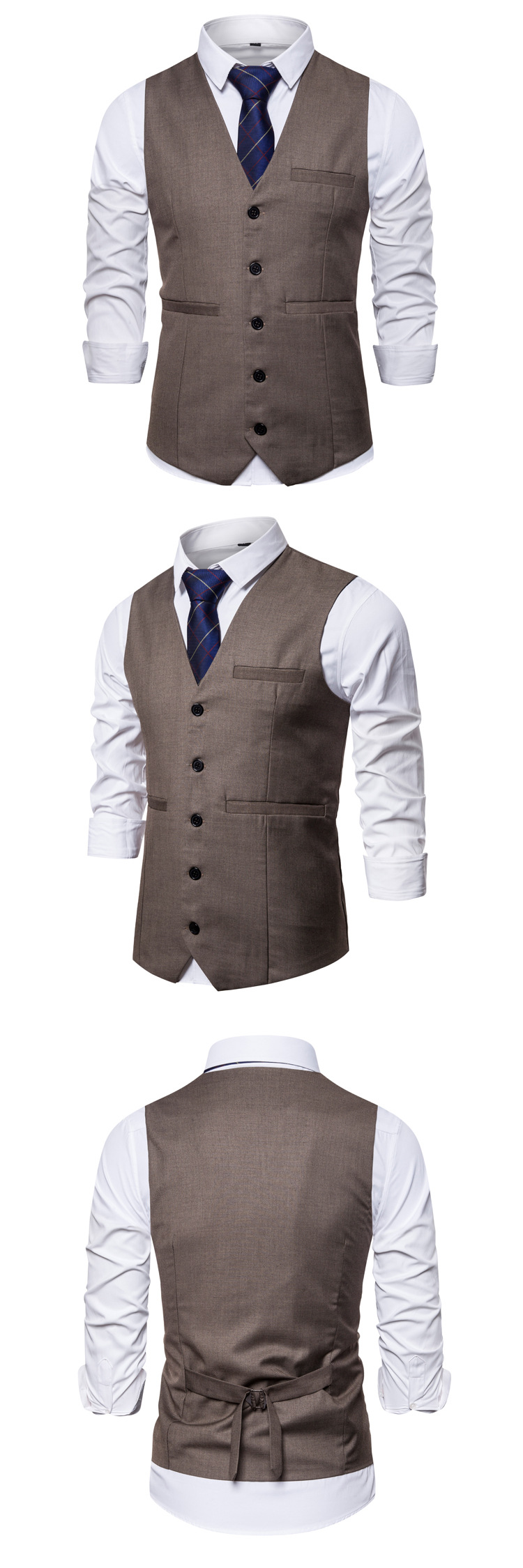 colete masculino de cor sólida, tamanho grande, colete casual, colete masculino, jaqueta fina_voghion.com