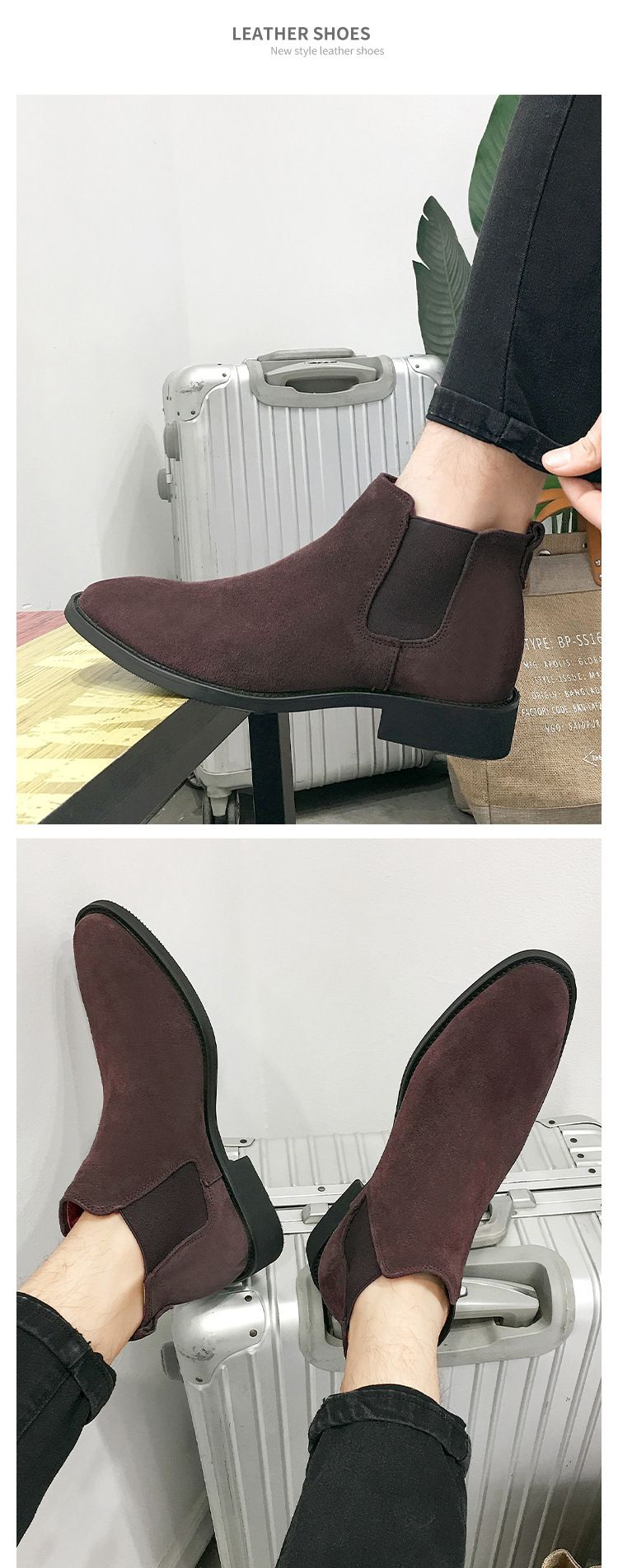 Herren Retro-Mode Stiefel Britische spitze Herrenstiefel_voghion.com