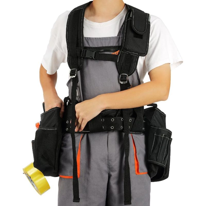 Suspenders Tool Size Adjustable Polyester Tool Waist With Belt 29 Men 29-54 600D Carpenter Pockets Belts For Duty Heavy Inches_voghion.com