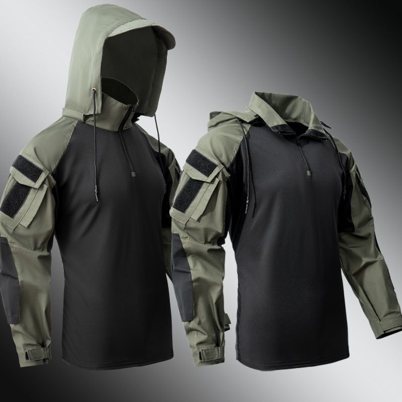 Abbigliamento da uomo primavera e autunno, top a maniche lunghe, tuta da rana sottile da uomo, uniforme mimetica traspirante e resistente all'usura, uniforme da allenamento CS_voghion.com