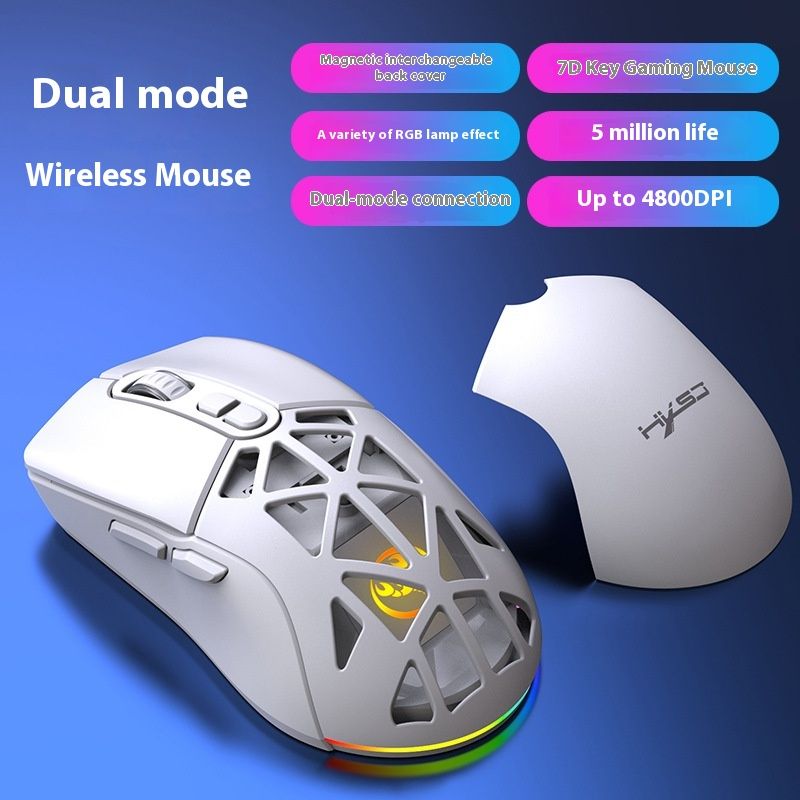 T26 Dual-Mode-Funkmaus RGB-Hintergrundbeleuchtung Aufladen Aushöhlen Austauschbare Rückseite Gaming Büro Computer Laptop_voghion.com