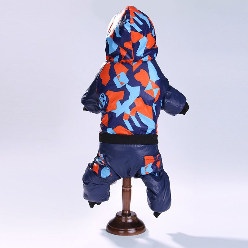 Heiß verkaufter Baumwollmantel für vierbeinige Haustiere im Herbst und Winter, bequeme, warme Hundekleidung mit Fleecefutter und Kapuze_voghion.com