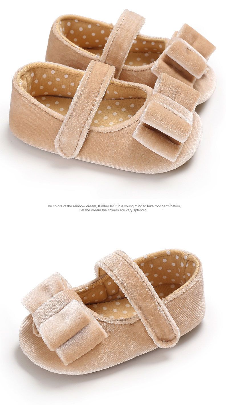 Moeder & Kinderen Strik babyprinses peuterschoenen voor meisjes rubberen zool 0-1 jaar oud Klittenband pasgeboren peuterschoenen hete aanbeveling_voghion.com