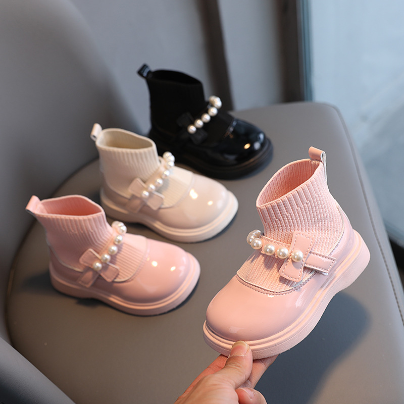 Scarpe da ballo invernali Ermian per bambine, in velluto laccato, con testa grande, in pelle, per principesse_voghion.com