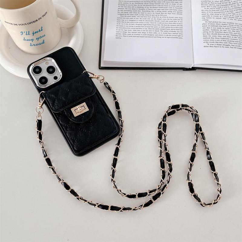 Mobile Phone Case Diagonal Card Holder Suitable For Apple 14Promax Mobile Phone Case Iphone13 Strap 12 Light Luxury 11/xs_voghion.com