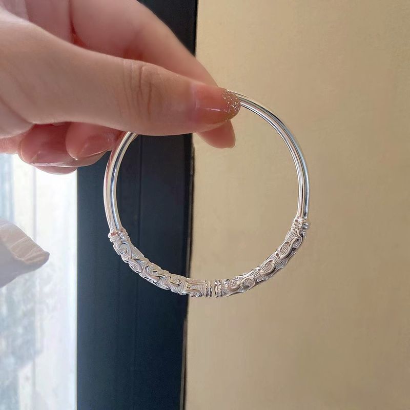 Braccialetto aperto con maledizione di serraggio Wukong Myth Black da uomo in rame bianco placcato argento massiccio per bambini_voghion.com