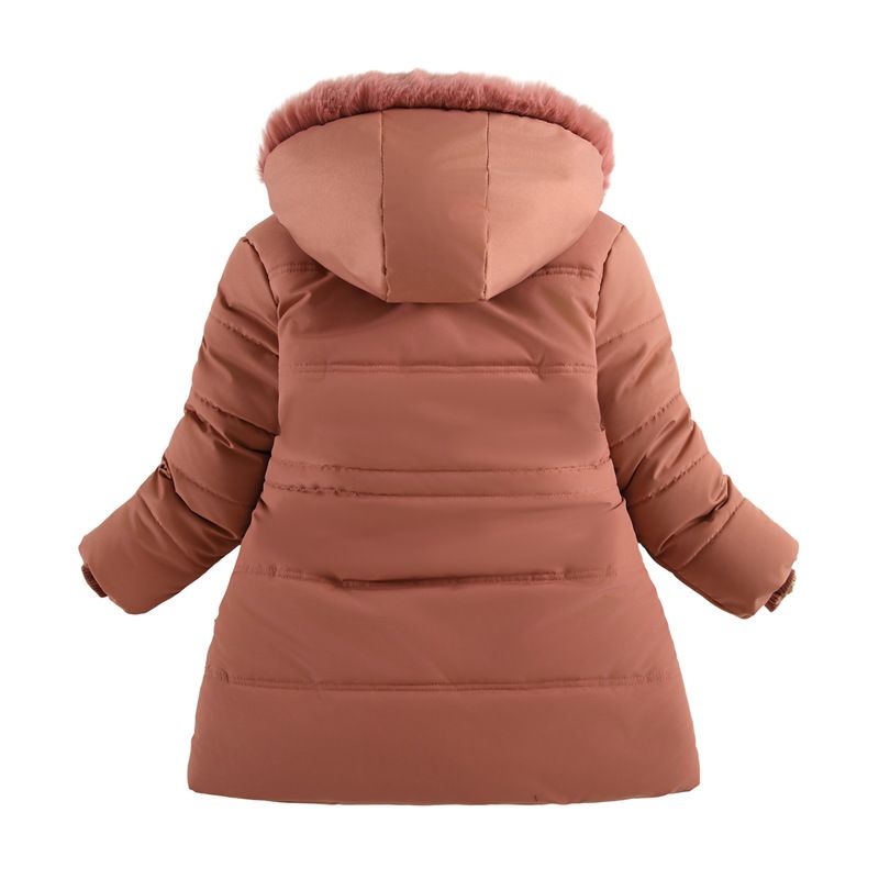 Meisjes 2025 Nieuwe Koreaanse stijl Buitenlandse handel Medium en grote meisjesversie Knoopriem Pruimenbloesem Taille Katoenen Jas_voghion.com