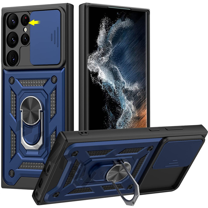 Voor Galaxy S22 Ultra 5G hoesje Samsung S22 S21 FE Ultra Plus A52 A53 A73 Slide Stand Ring Camera Militaire Klasse Armor Ring_voghion.com