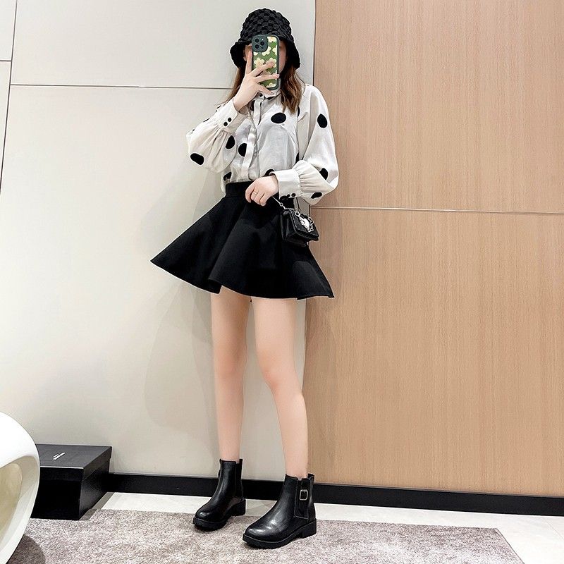 2023 Herbst Winter Neue Mid-Calf Mid-Heel Martin Pointed Toe Damen Slip-On Motorrad Kurze Stiefel_voghion.com