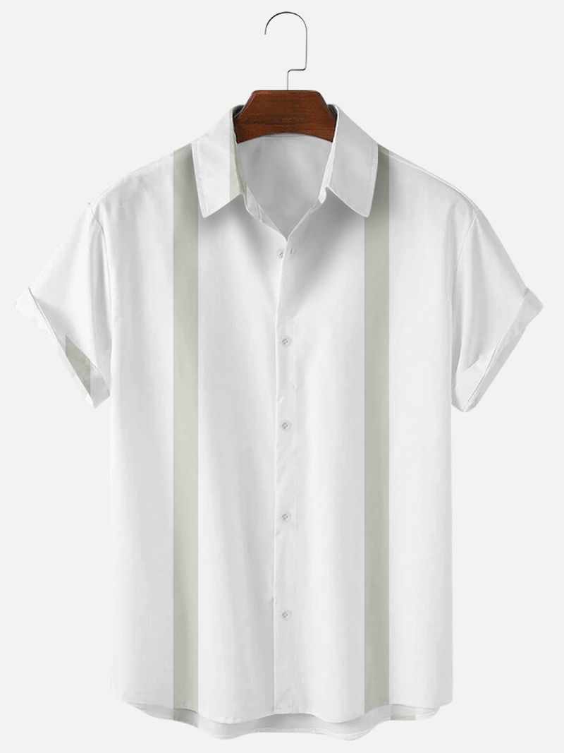 camicia a maniche corte sottile con risvolto hawaiano a righe con stampa digitale da uomo_voghion.com