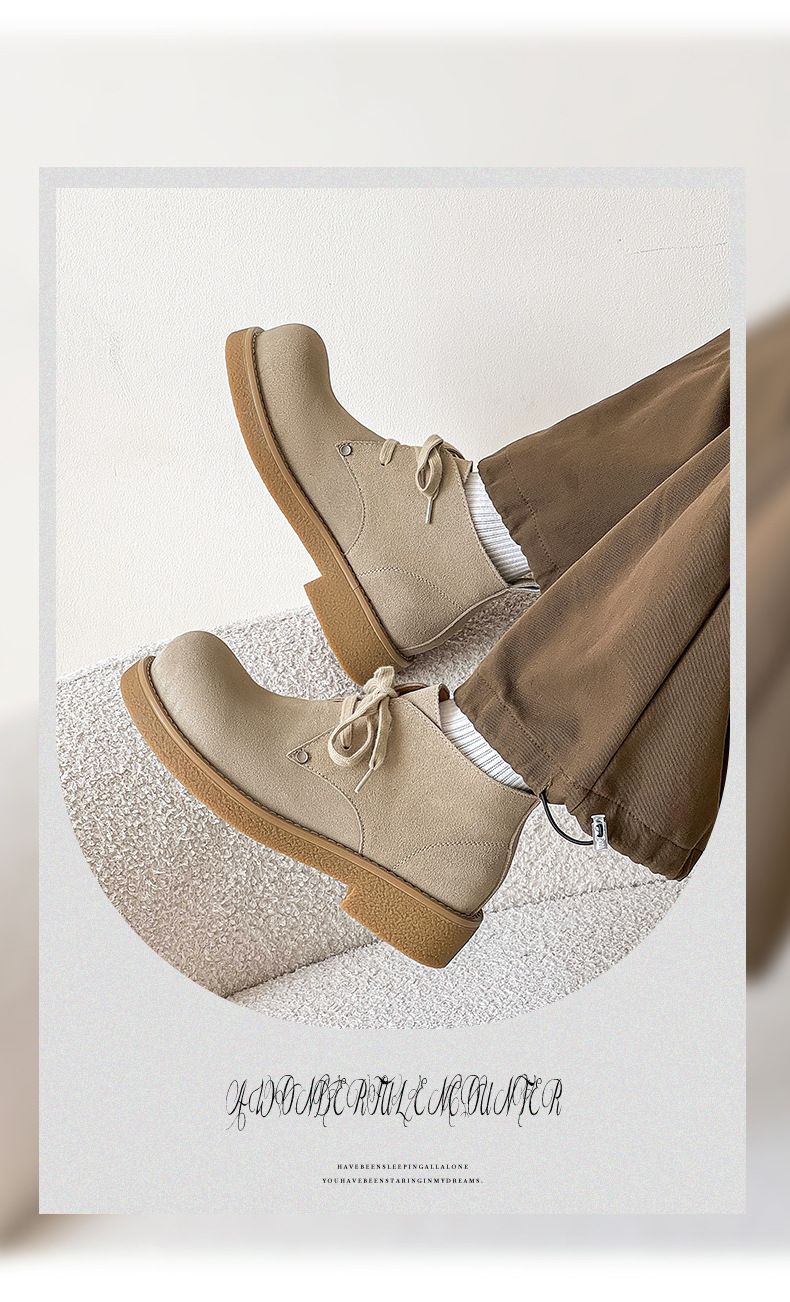 Bottes Martin japonaises rétro en velours de vache pour hommes, chaussures derby à grosse tête, bottes d'outillage courtes_voghion.com