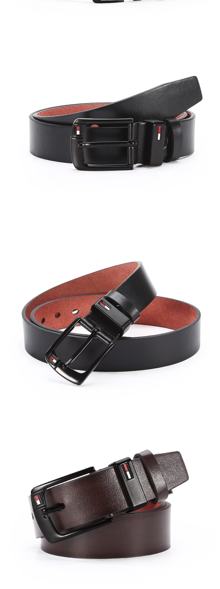 Nuova cintura con fibbia ad ago con goccia di olio in lega da uomo europea e americana per uomini di mezza età e giovani, versatile cintura per pantaloni in pelle di mucca da uomo_voghion.com