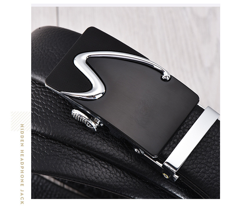 Top layer cowhide men's new automatic buckle casual business simple versatile middle-aged and young pants belt men can_voghion.com