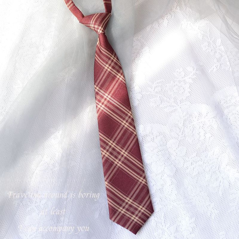 New knot free JK women's uniform accessories, versatile, college style, buckle tie, casual multi color_voghion.com