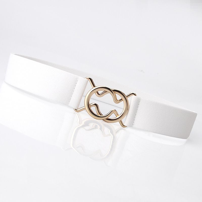 Ceinture élastique simple et polyvalente noire à boucle unique pour robe de femme, ceinture fine à boucle ronde, serre-taille_voghion.com