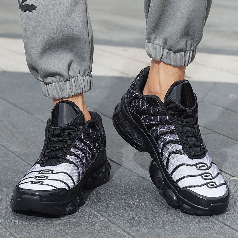 Spring Breathable Trendy Air Cushion Running Men's Sports Shoes, Casual Mesh Oversized Shoes_voghion.com