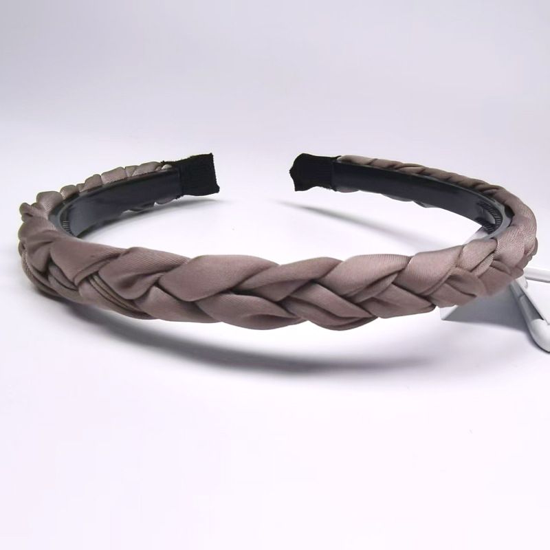 Fascia per capelli intrecciata antiscivolo con dentini, testa di treccia in tessuto versatile e minimalista, fermaglio per capelli a pressione sottile, elegante accessorio per capelli da donna_voghion.com