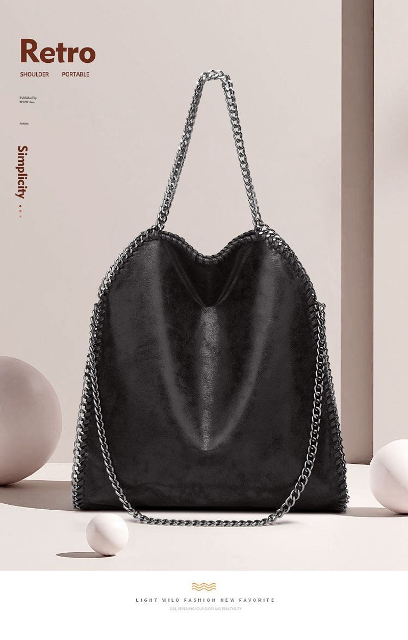 Sacs vintage neufs grand sac à bandoulière portable Stella Stack Chain pour femme, mode européenne et américaine, même style_voghion.com