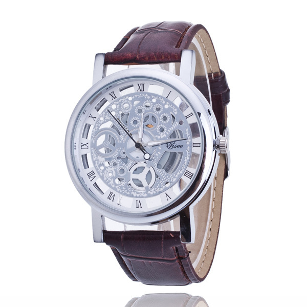 Orologio da uomo casual coreano, versione non meccanica, al quarzo, trasparente, bifacciale, cavo_voghion.com
