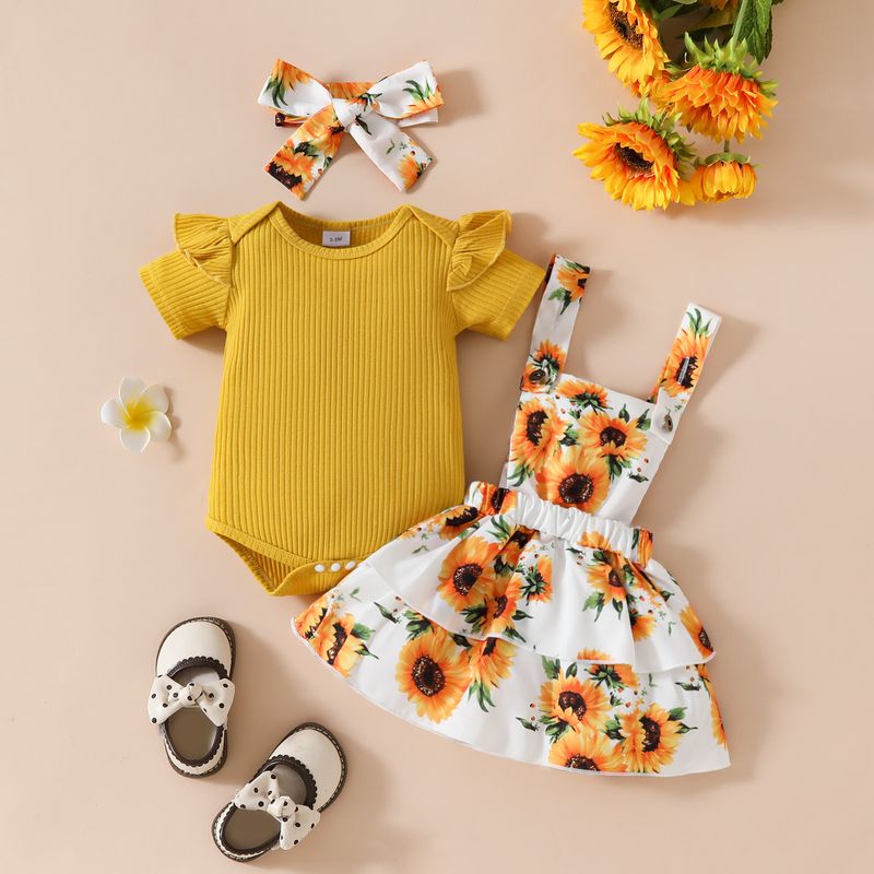 Mutter & Kinder Baby mädchen sommer kurzen ärmeln top mit hosenträger rock casual mädchen blume obst casual rock set_voghion.com