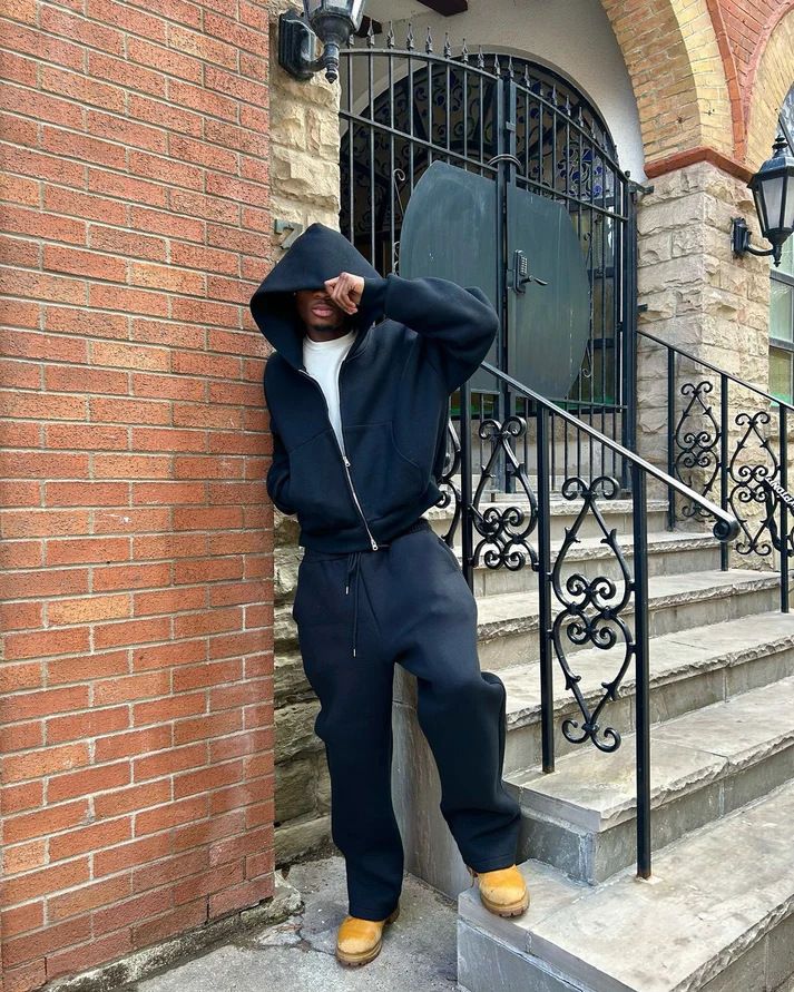Herreklær Høst Og Vinter Ny Street Style Personlighet Trend Fritid Ensfarget Glidelås Genser Hettegenser Herre_voghion.com