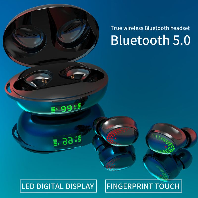 K1 Wireless Earphones Lossless Stereo Sound Digital Display Mini Bluetooth-compatible 5.0 Headphones for Outdoor_voghion.com