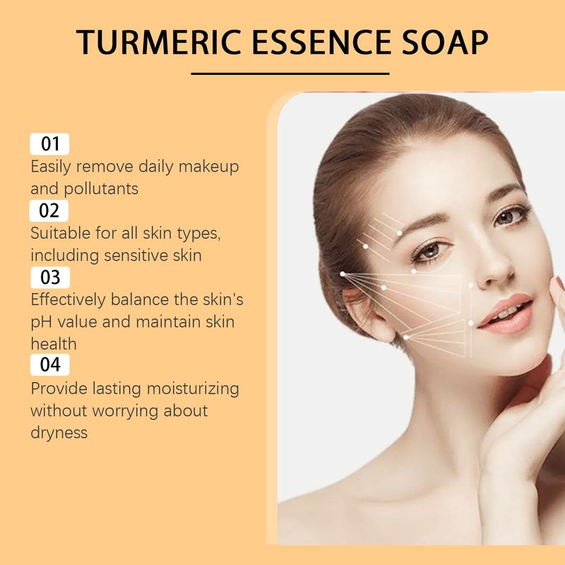 Hoygi Turmeric Cleansing Soap Gently Cleans And Moisturizes Body Skin Delicate, Clean And Refreshing Cleansing Soap_voghion.com