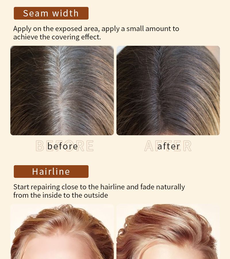Correttore per l'attaccatura dei capelli, in polvere, per il contorno dell'attaccatura dei capelli, per riempire i capelli, impermeabile, in polvere._voghion.com
