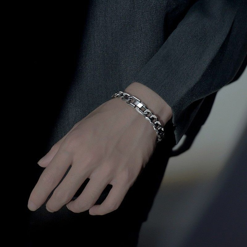 Hip Hop Titanium Steel Cuban Chain 12MM Hexagonal Polished Bracelet New Style_voghion.com