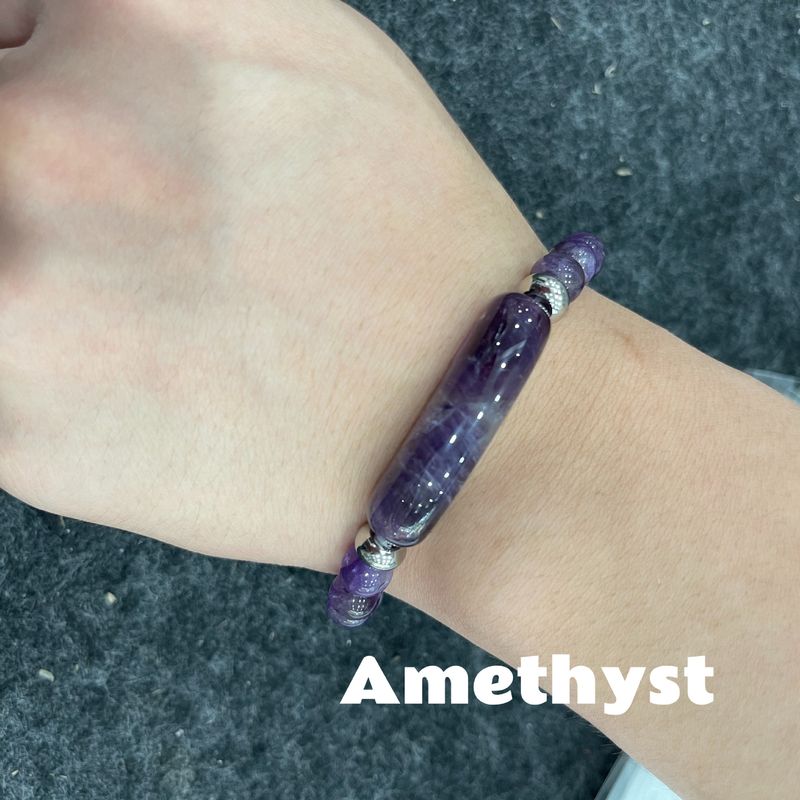 Bracciale con perline rotonde in pietra naturale da uomo, con marchio Bridge, elastico, in agata e cristallo, per yoga, braccialetto energetico in pietra naturale_voghion.com