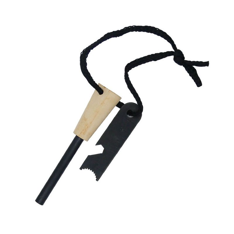 Outdoor Camping Gear Wilderness Survival Tool Magnesium Rod Fire Starter Wooden Handle Flint Stick Hiking_voghion.com