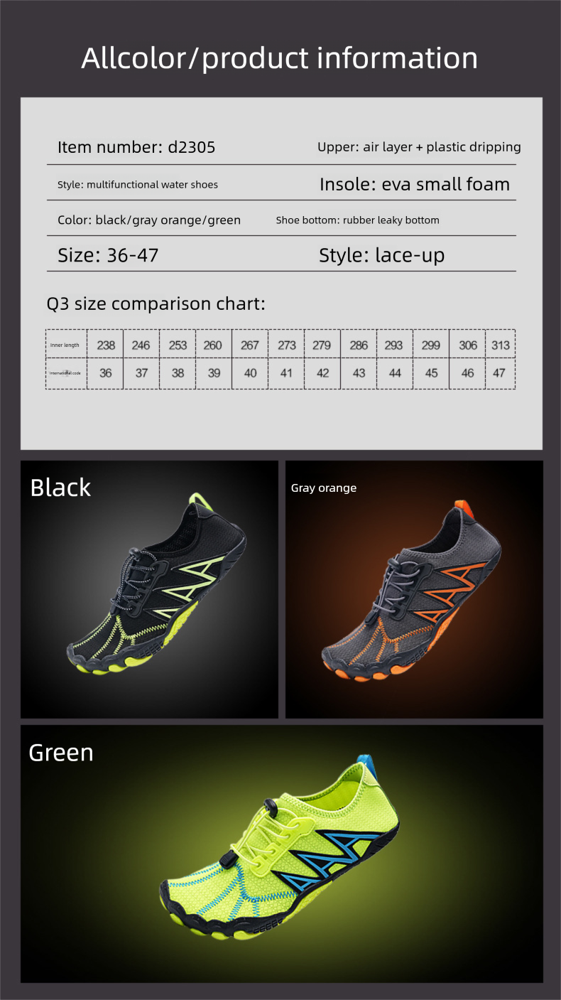 Multifunctional Non-Slip Wading For Men, Thickened Quick-Dry Water Beach Swimming Shoes, Barefoot Snorkeling_voghion.com