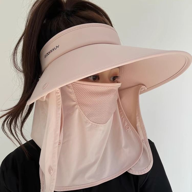 Cappello da sole LazyZoom Ice Silk aperto da donna, con protezione UV integrale, protezione per il collo integrata, adatto per il ciclismo._voghion.com