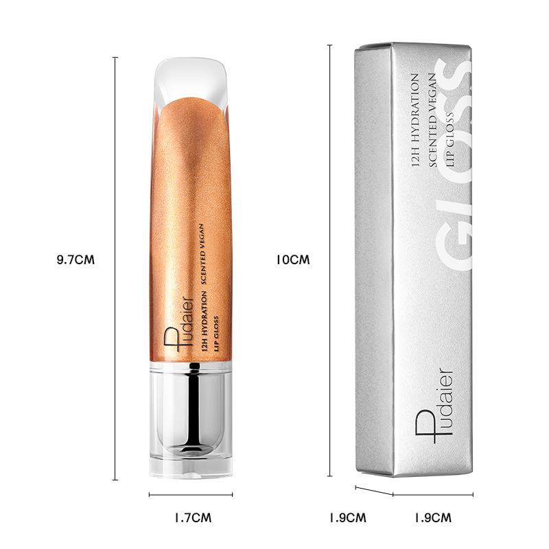 Pudaier Spigel Flësseg Faarf Glanz Hunneg Perl Liicht Fein Sprudelnd Glasur Feuchtigkeitsspendend Lippenstiftfaarf Make-up_voghion.com