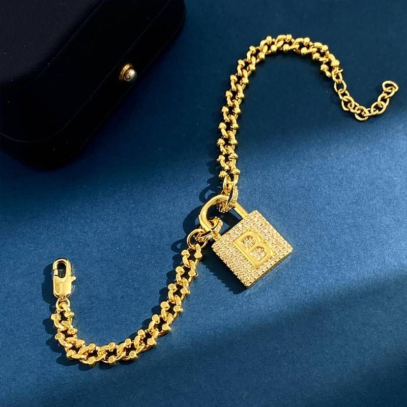 Designer-Diamant-Schloss-B-Butaben-Anhänger-Halsketten-Armband Damen, Modeschmuck, Party-Hochzeitsaccessoires, Bestes_voghion.com