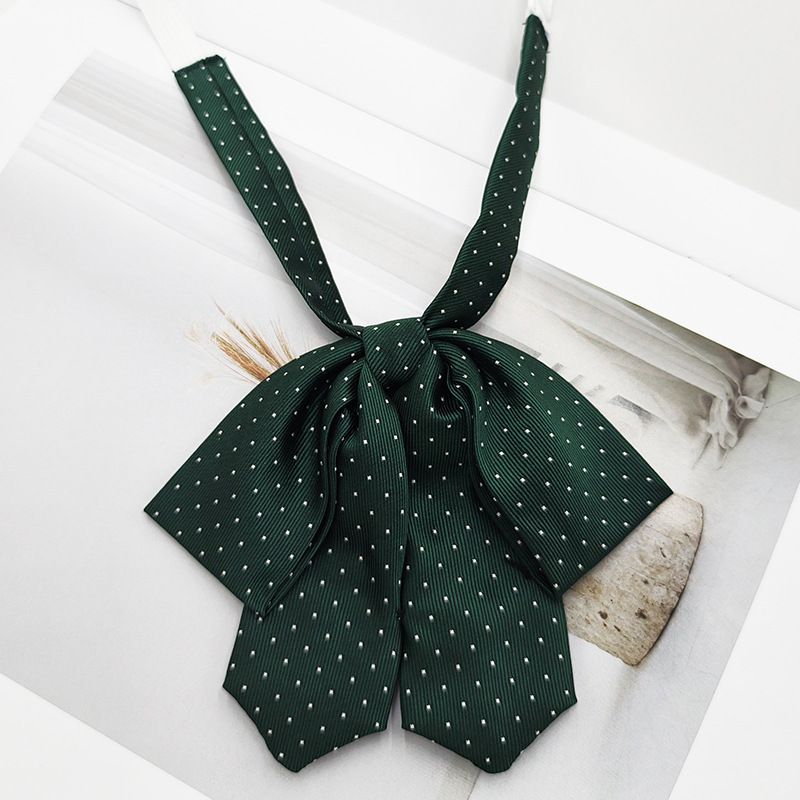 Polka Dot Drop Ear JK Bow Tie Solid Color Collar Flower College Style Cute Girl Bowknot Jacquard_voghion.com