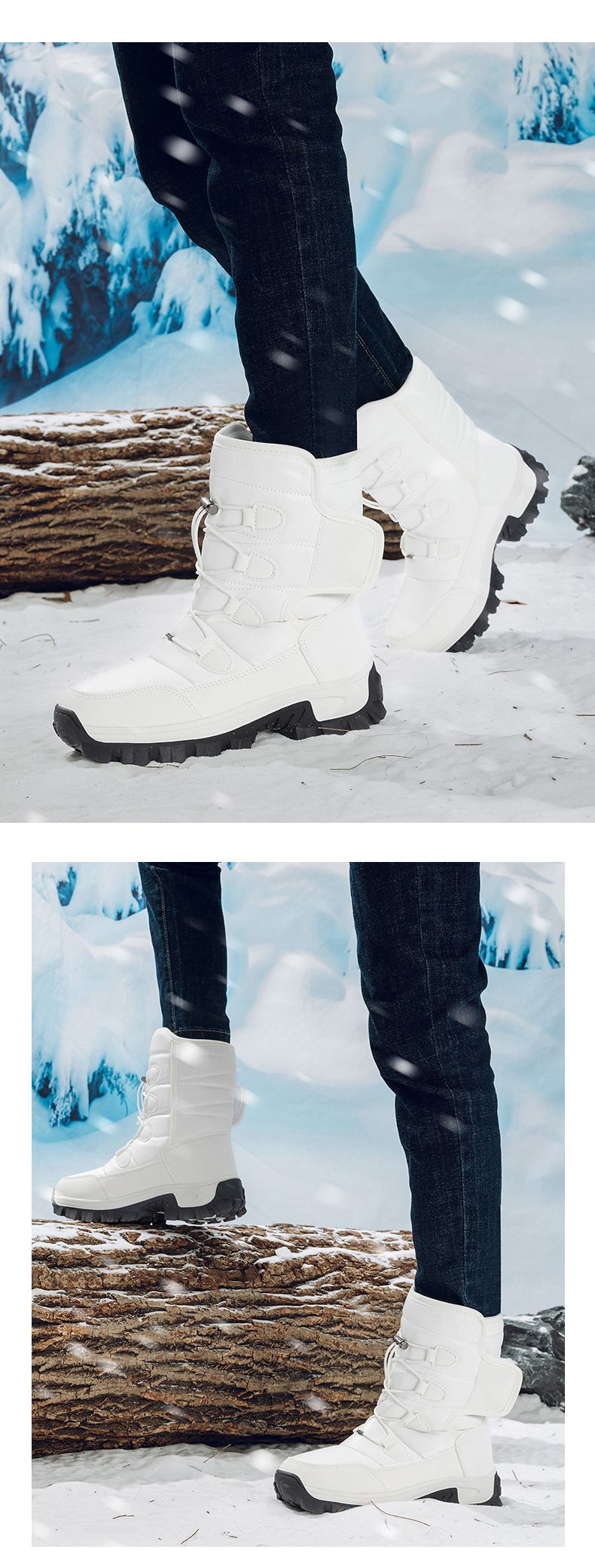 「XGXC」Large Size Outdoor Snow Boots, Winter Waterproof High-top, Versatile Couples Cold-weather Snow Boots_voghion.com