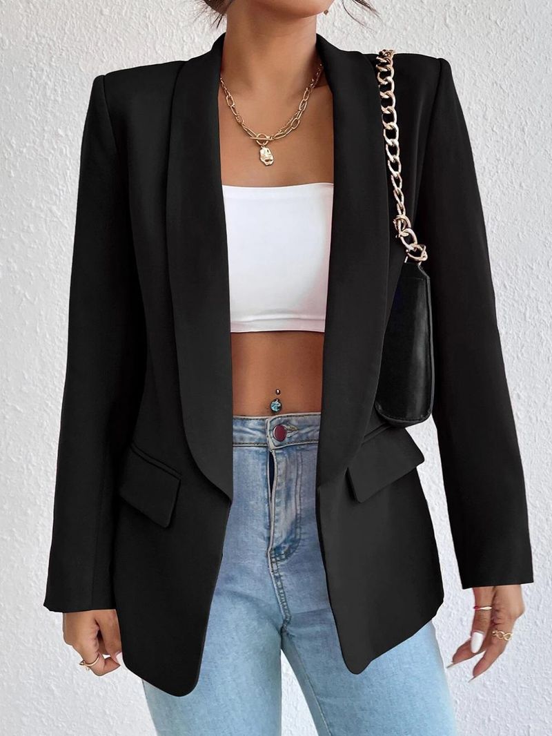 Women's Clothing Autumn And Winter Solid Color Lapel Small Suit Temperament Commuter Jacket_voghion.com