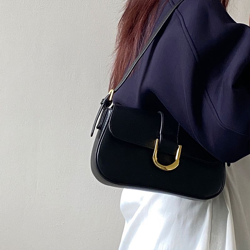 Feeling Borsa a tracolla singola con tracolla sotto le ascelle, borsa con bastoncini a ferro di cavallo alla moda, nuovo stile 2024 da donna_voghion.com