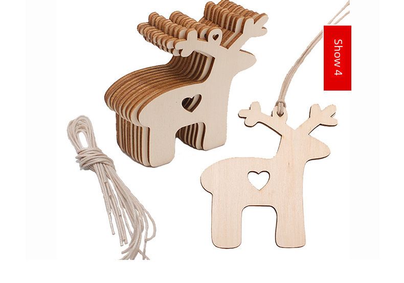 Wooden Crafts Creative Christmas Wood Piece Pendant Home Decorations Hand Painted DIY Props Christmas Tree Accessories_voghion.com