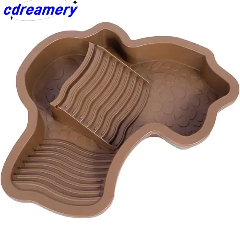 Turtles Bathing Pool Water Bowl With Slip Proof 35x28.50cm Friendly Habitat With Steps For Reptiles Resting And Soaking_voghion.com