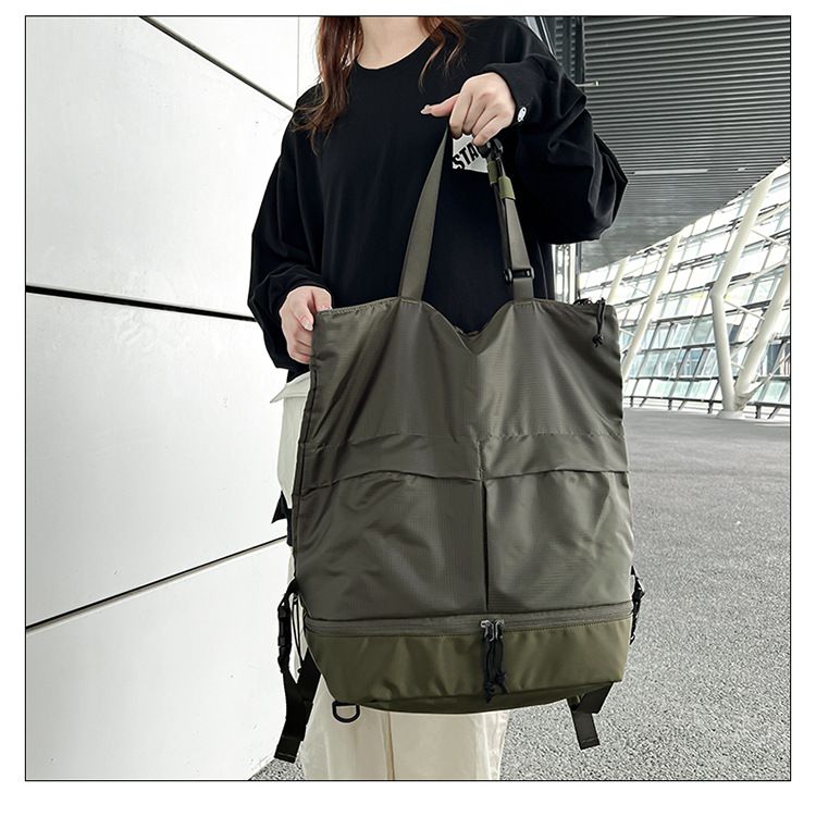 Zaino per uomini e donne Borse da trasporto per pendolari Borsa a spalla singola tinta unita Zaino in nylon antispruzzo di grande capacità Alla moda_voghion.com
