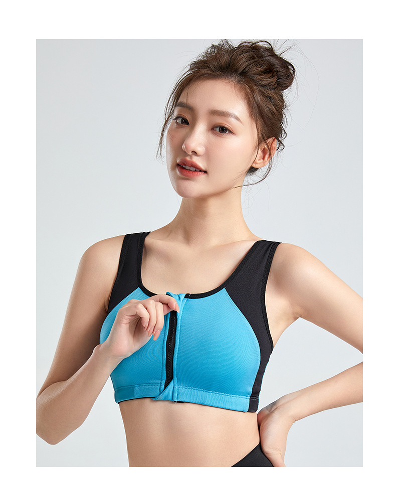 Sportbeha met rits aan de voorkant voor dames die willen hardlopen, schokbestendig, geen stalen ring, push-up fitnessvest, yoga, sportbeha aan de achterkant_voghion.com