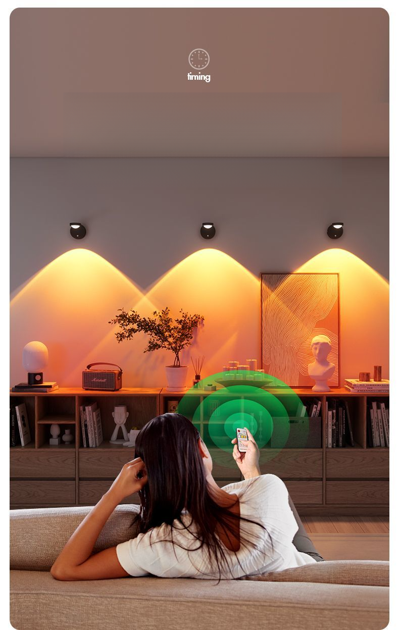 Lampe LED murale magnétique à chargement par le sol, veilleuse mobile, éclairage d'ambiance, petit projecteur de colline_voghion.com