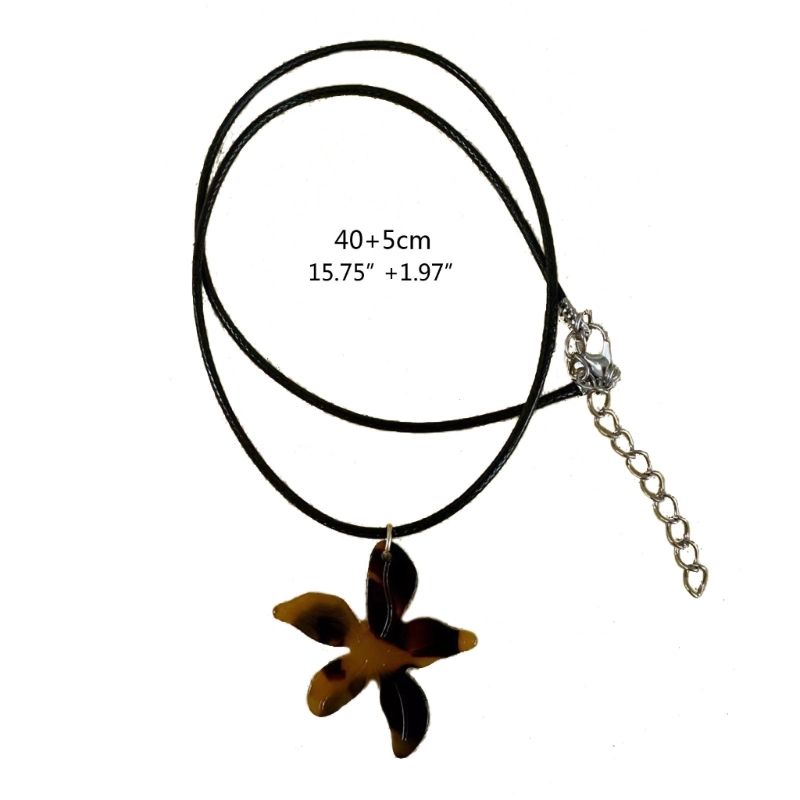 Gargantilla de hoja de arce sencilla de moda Q0KE, collar de cadena de clavícula de acrílico de moda, joyería Y2K_voghion.com