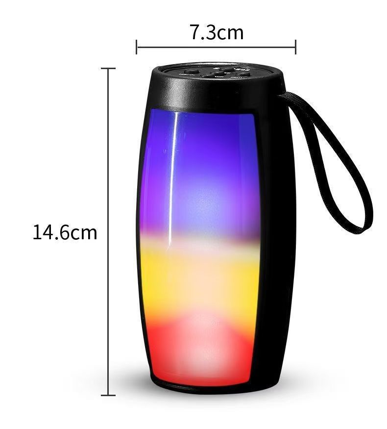 Haut-parleur Bluetooth sans fil à lumière colorée, caisson de basses portable d'extérieur, son stéréo à grand volume pour la maison_voghion.com