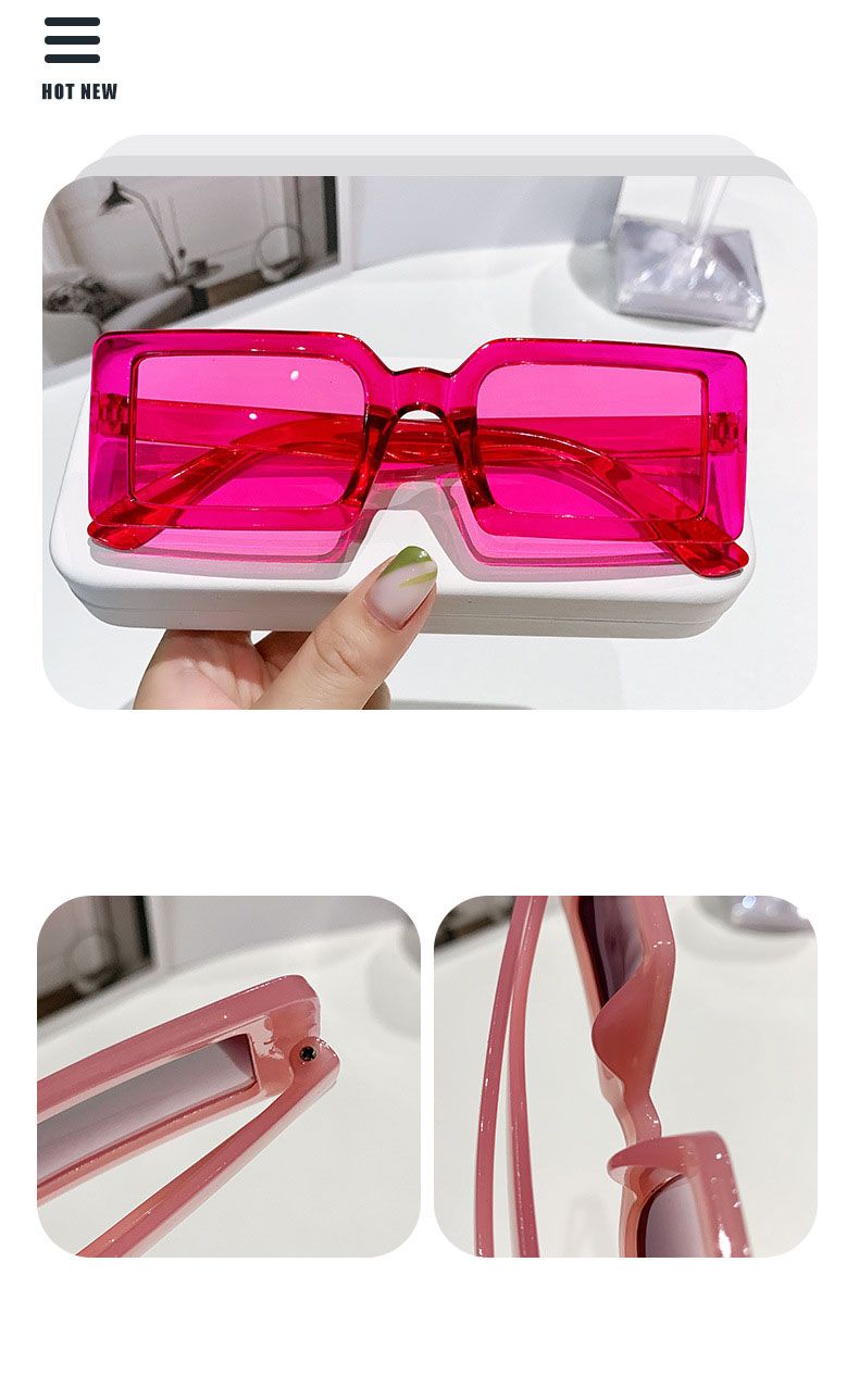 Occhiali da sole rettangolari alla moda per le donne, nuovi occhiali da sole con montatura piccola per le vacanze sulla spiaggia, occhiali da sole con toni gelatinosi, marchio Uv400_voghion.com