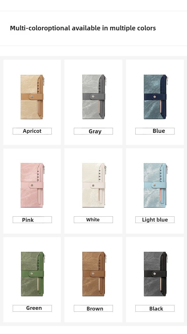 Portafoglio lungo da donna alla moda, con giunture, grande capacità, doppio, con più scomparti per carte, portafoglio lungo europeo e americano, molto venduto, portamonete, nero_voghion.com